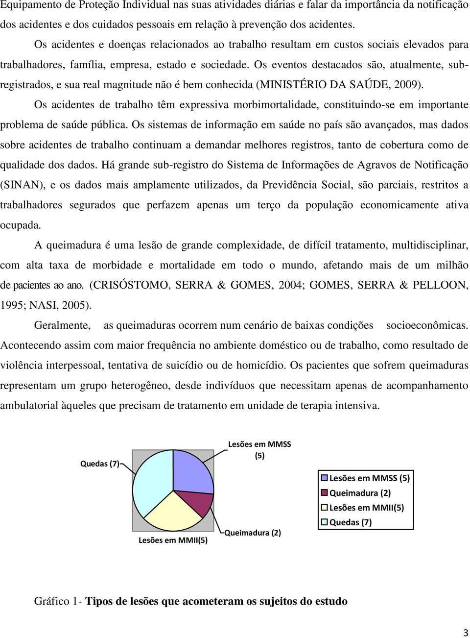 Os eventos destacados são, atualmente, subregistrados, e sua real magnitude não é bem conhecida (MINISTÉRIO DA SAÚDE, 2009).