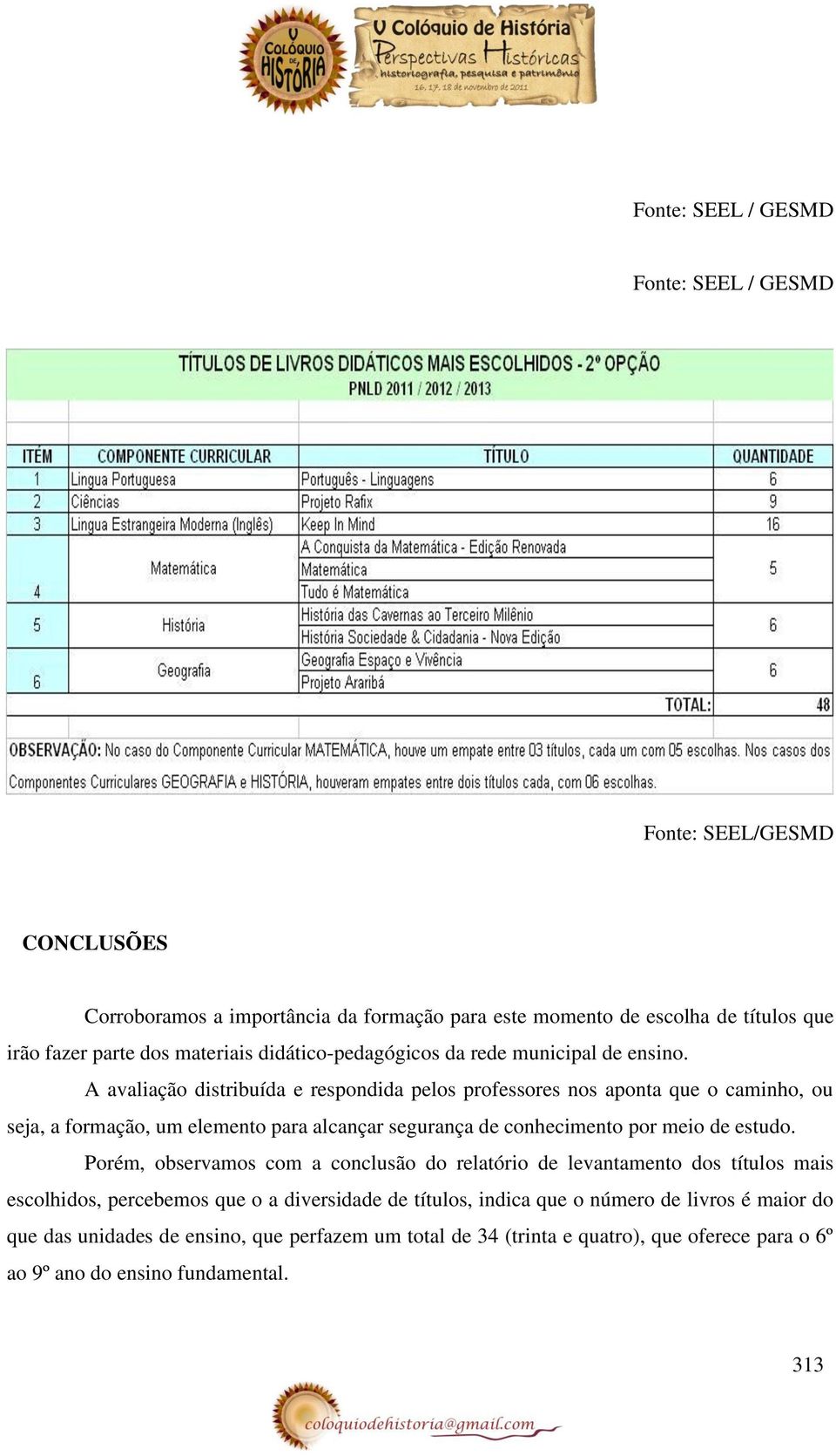 A avaliação distribuída e respondida pelos professores nos aponta que o caminho, ou seja, a formação, um elemento para alcançar segurança de conhecimento por meio de estudo.