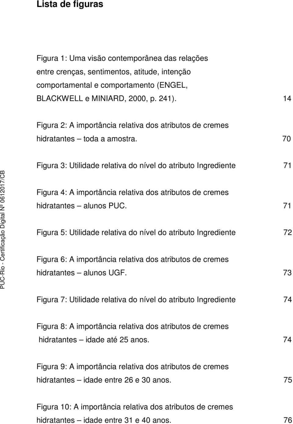 70 Figura 3: Utilidade relativa do nível do atributo Ingrediente 71 Figura 4: A importância relativa dos atributos de cremes hidratantes alunos PUC.