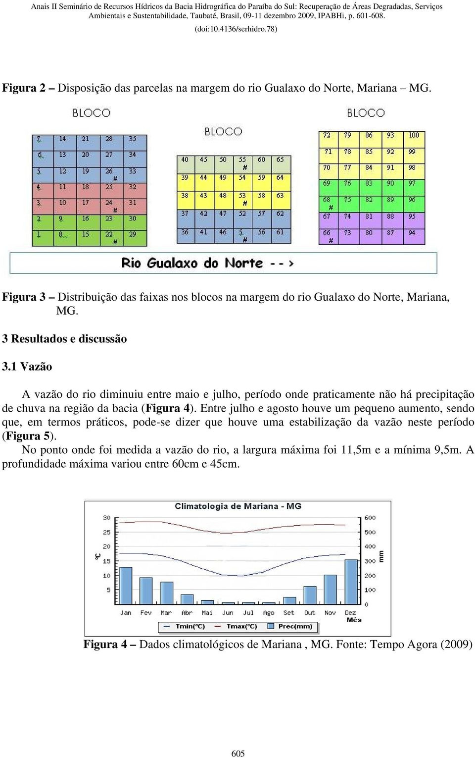 Entre julho e agosto houve um pequeno aumento, sendo que, em termos práticos, pode-se dizer que houve uma estabilização da vazão neste período (Figura 5).