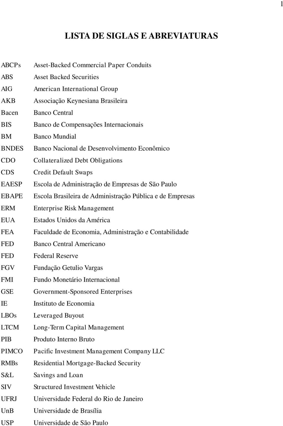 Econômico Collateralized Debt Obligations Credit Default Swaps Escola de Administração de Empresas de São Paulo Escola Brasileira de Administração Pública e de Empresas Enterprise Risk Management