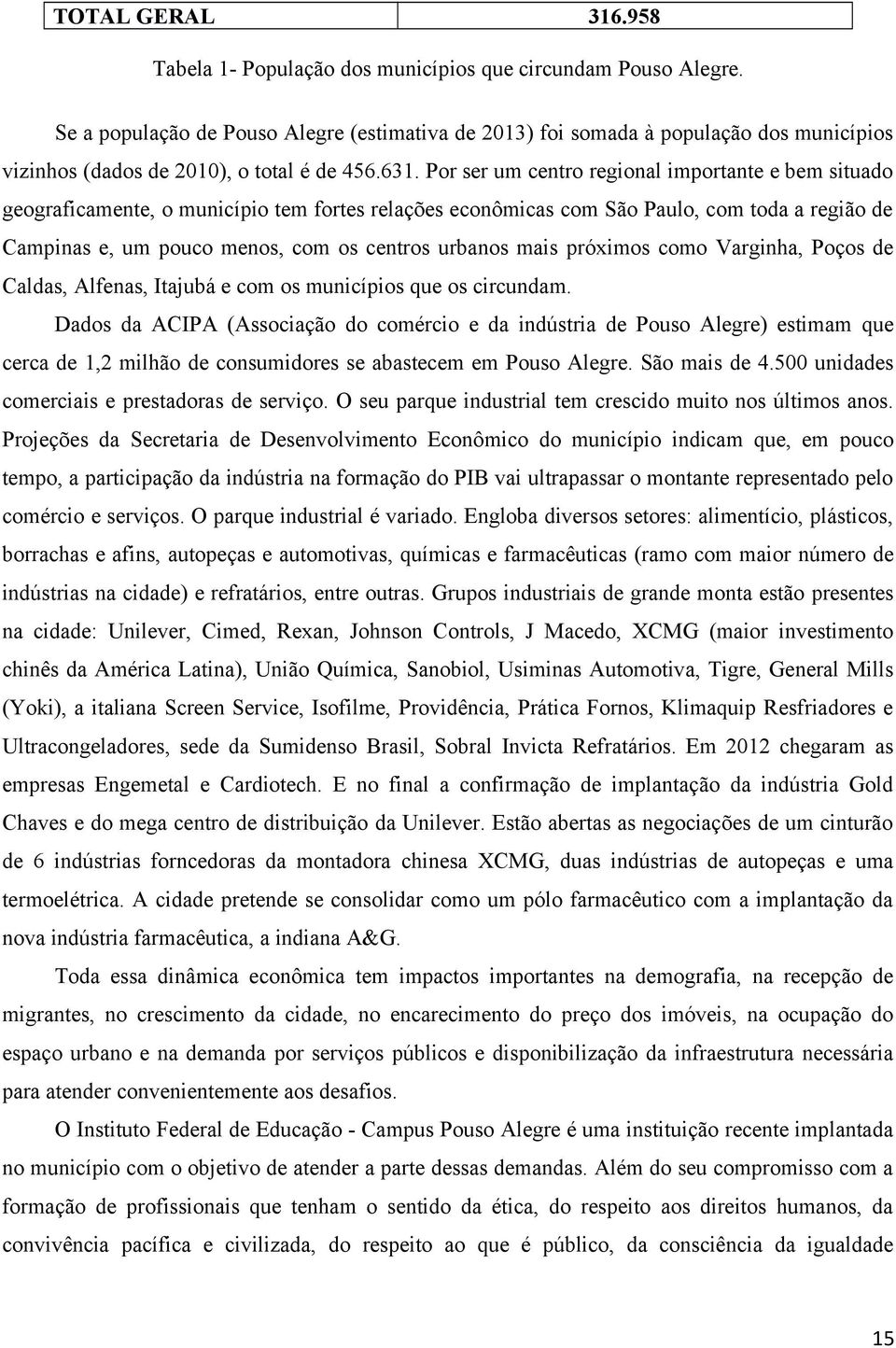 Por ser um centro regional importante e bem situado geograficamente, o município tem fortes relações econômicas com São Paulo, com toda a região de Campinas e, um pouco menos, com os centros urbanos