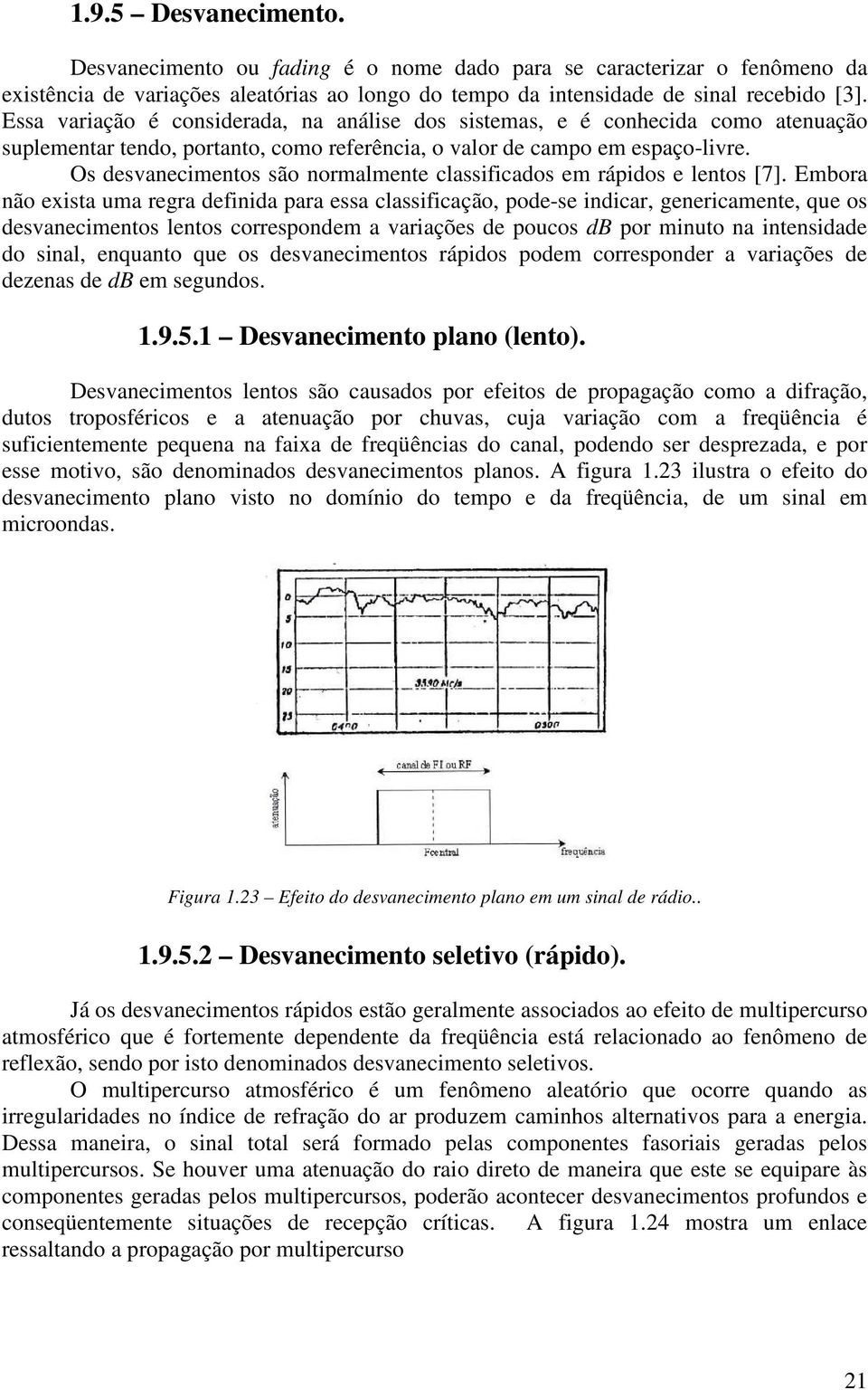 Os desvanecimentos são nomalmente classificados em ápidos e lentos [7].