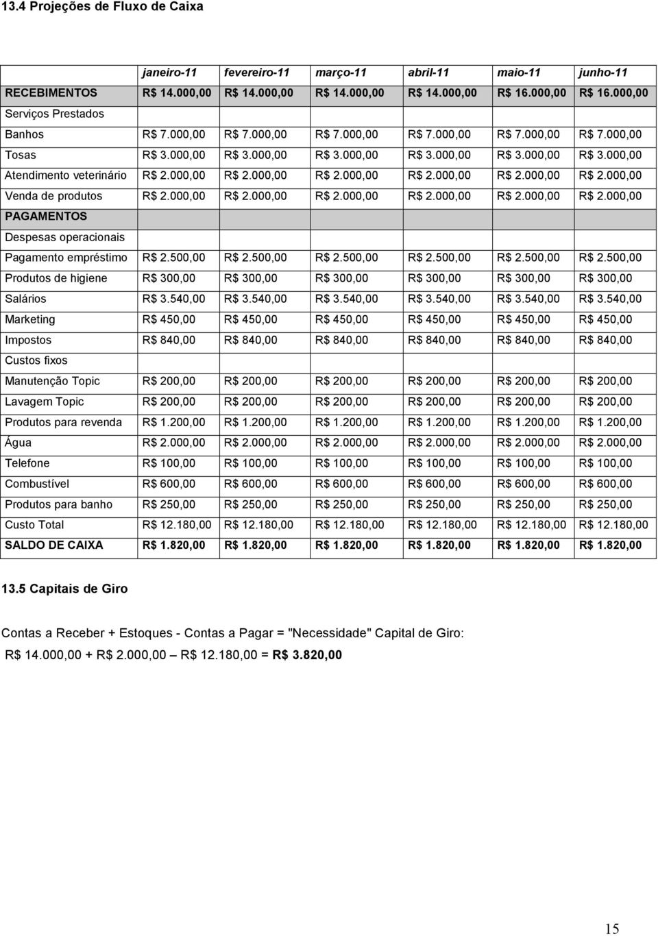 000,00 R$ 2.000,00 R$ 2.000,00 R$ 2.000,00 R$ 2.000,00 R$ 2.000,00 Venda de produtos R$ 2.000,00 R$ 2.000,00 R$ 2.000,00 R$ 2.000,00 R$ 2.000,00 R$ 2.000,00 PAGAMENTOS Despesas operacionais Pagamento empréstimo R$ 2.