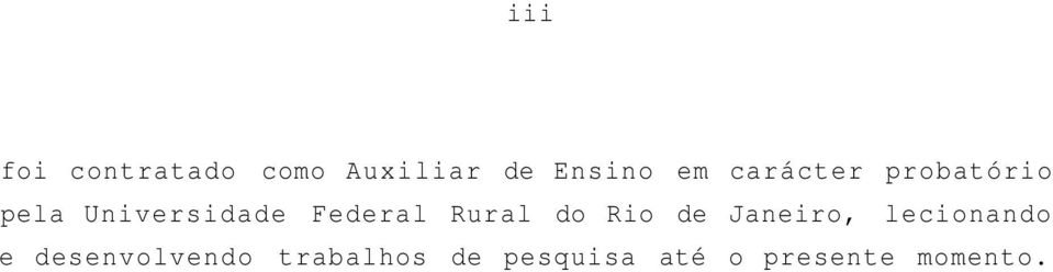 Rural do Rio de Janeiro, lecionando e