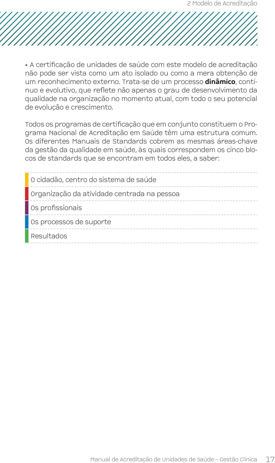 crescimento. Todos os programas de certificação que em conjunto constituem o Programa Nacional de Acreditação em Saúde têm uma estrutura comum.