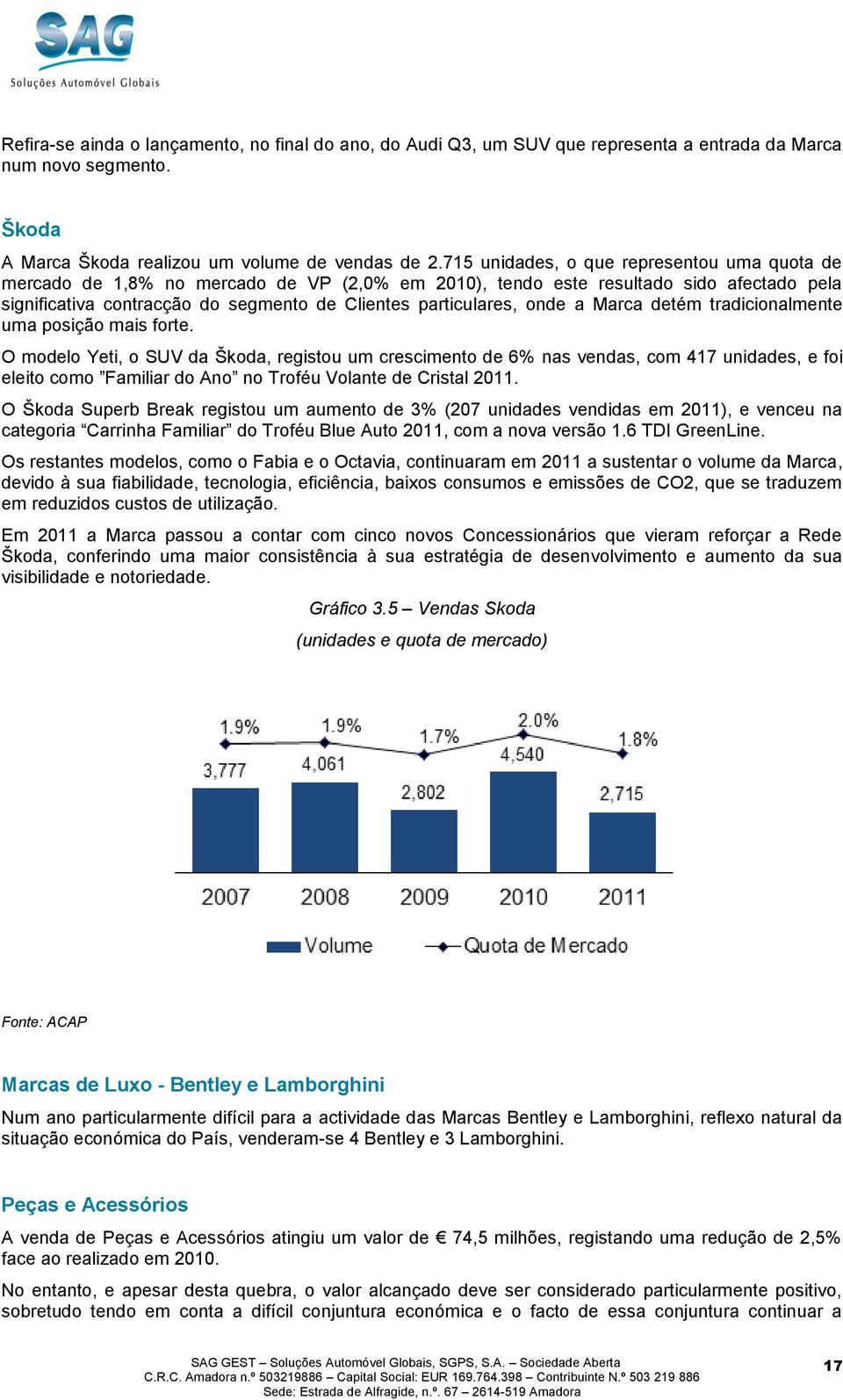 onde a Marca detém tradicionalmente uma posição mais forte.