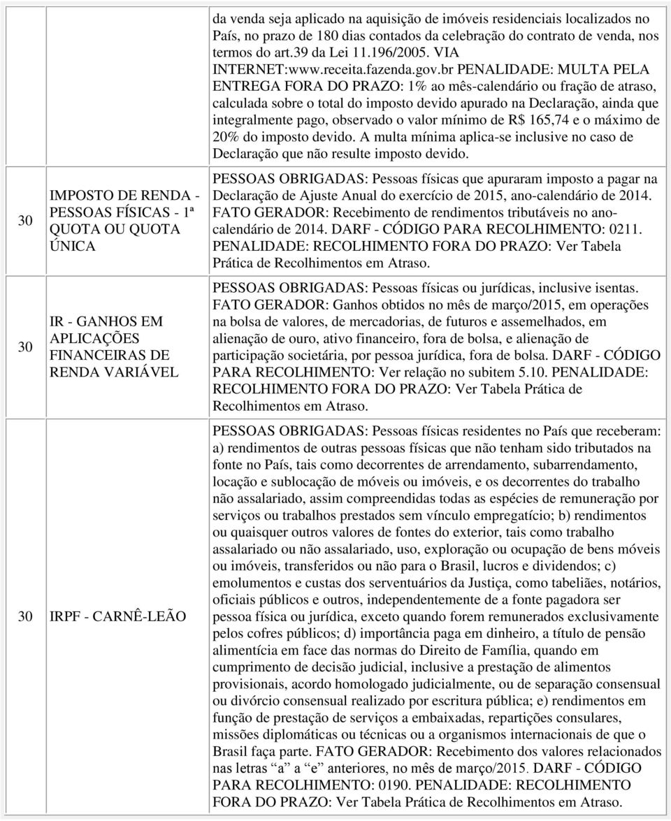 br PENALIDADE: MULTA PELA ENTREGA FORA DO PRAZO: 1% ao mês-calendário ou fração de atraso, calculada sobre o total do imposto devido apurado na Declaração, ainda que integralmente pago, observado o