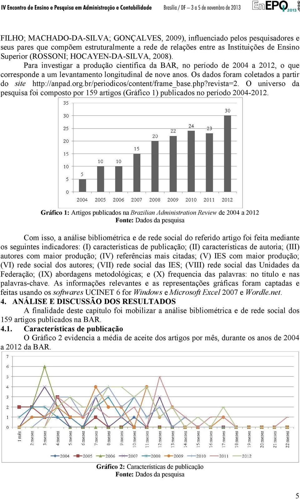 Os dados foram coletados a partir do site http://anpad.org.br/periodicos/content/frame_base.php?revista=2.