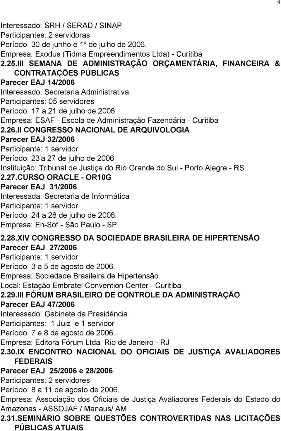 Empresa: ESAF - Escola de Administração Fazendária - Curitiba 2.26.