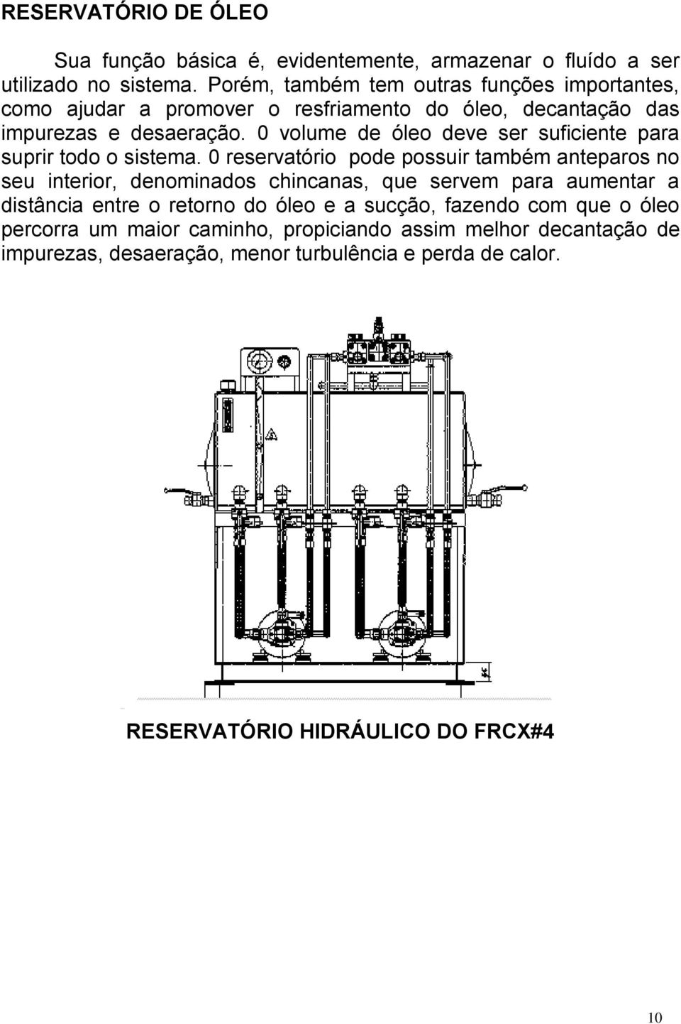 0 volume de óleo deve ser suficiente para suprir todo o sistema.