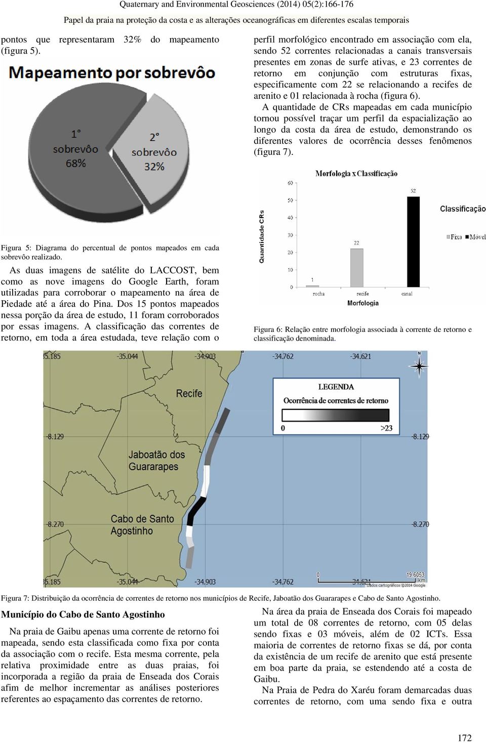 fixas, especificamente com 22 se relacionando a recifes de arenito e 01 relacionada à rocha (figura 6).