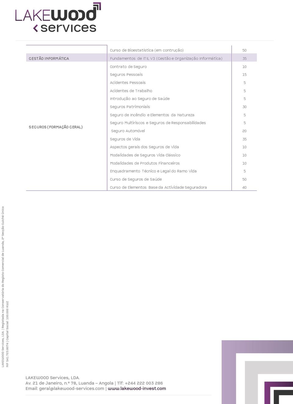 GERAL) Seguro Multiriscos e Seguros de Responsabilidades 5 Seguro Automóvel 20 Seguros de Vida 35 Aspectos gerais dos Seguros de Vida 10 Modalidades de Seguros Vida