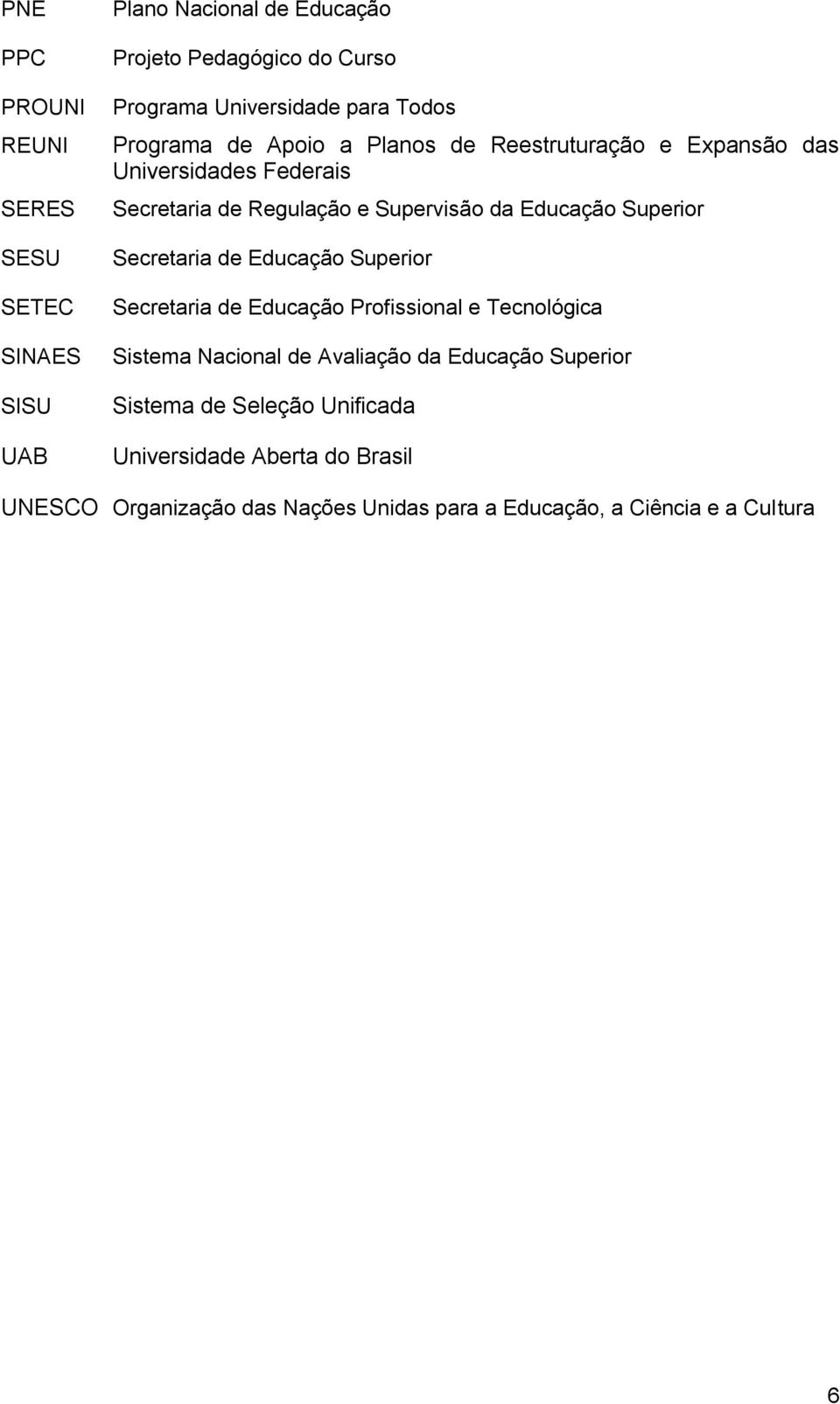 Superior Secretaria de Educação Superior Secretaria de Educação Profissional e Tecnológica Sistema Nacional de Avaliação da Educação