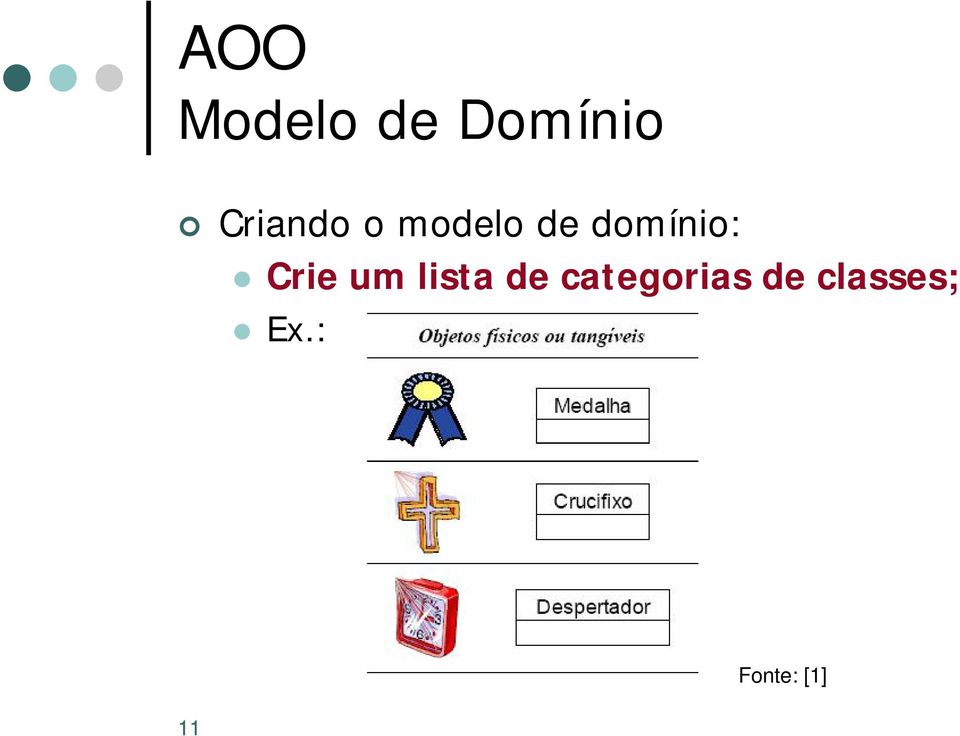 domínio: Crie um lista de