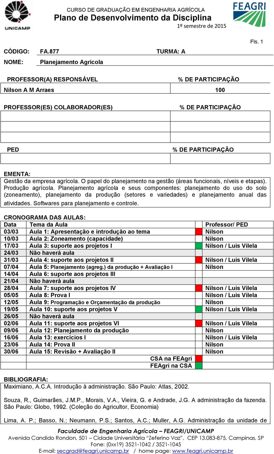 Planejamento agrícola e seus componentes: planejamento do uso do solo (zoneamento), planejamento da produção (setores e variedades) e planejamento anual das atividades.