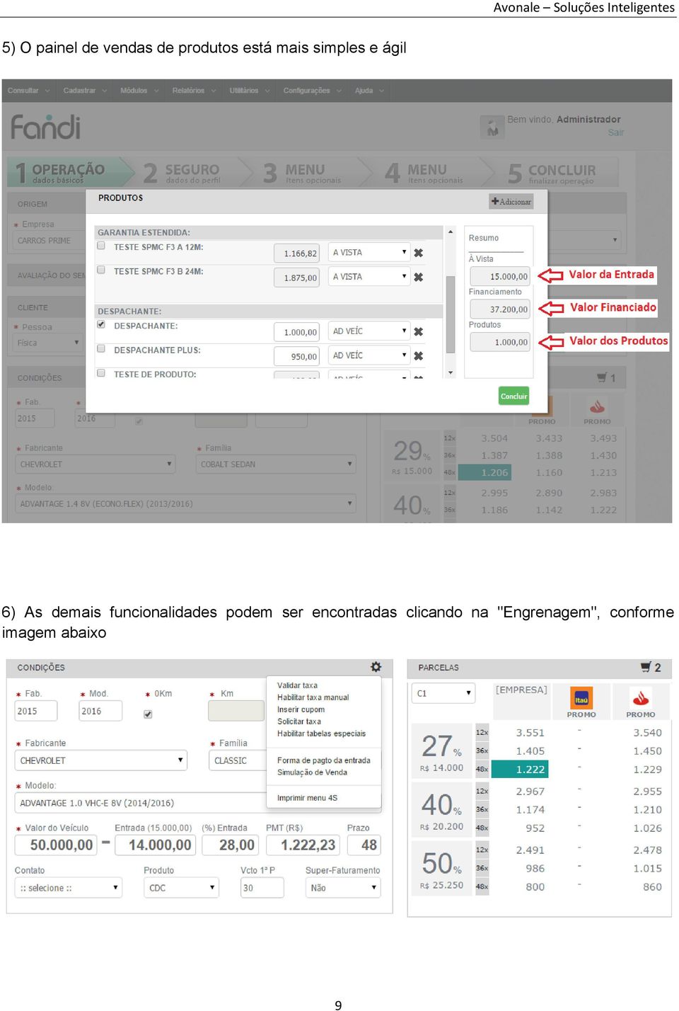 funcionalidades podem ser encontradas