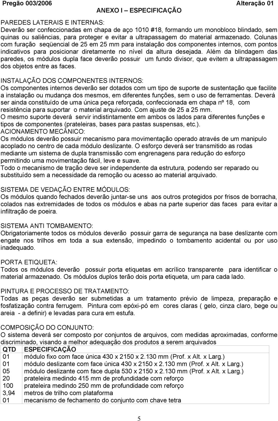 Colunas com furação seqüencial de 25 em 25 mm para instalação dos componentes internos, com pontos indicativos para posicionar diretamente no nível da altura desejada.