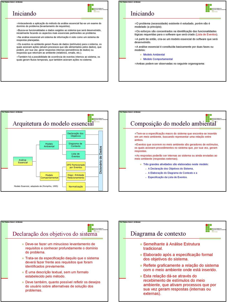 Na análise essencial um sistema de informação é visto como um sistema de respostas planejadas.