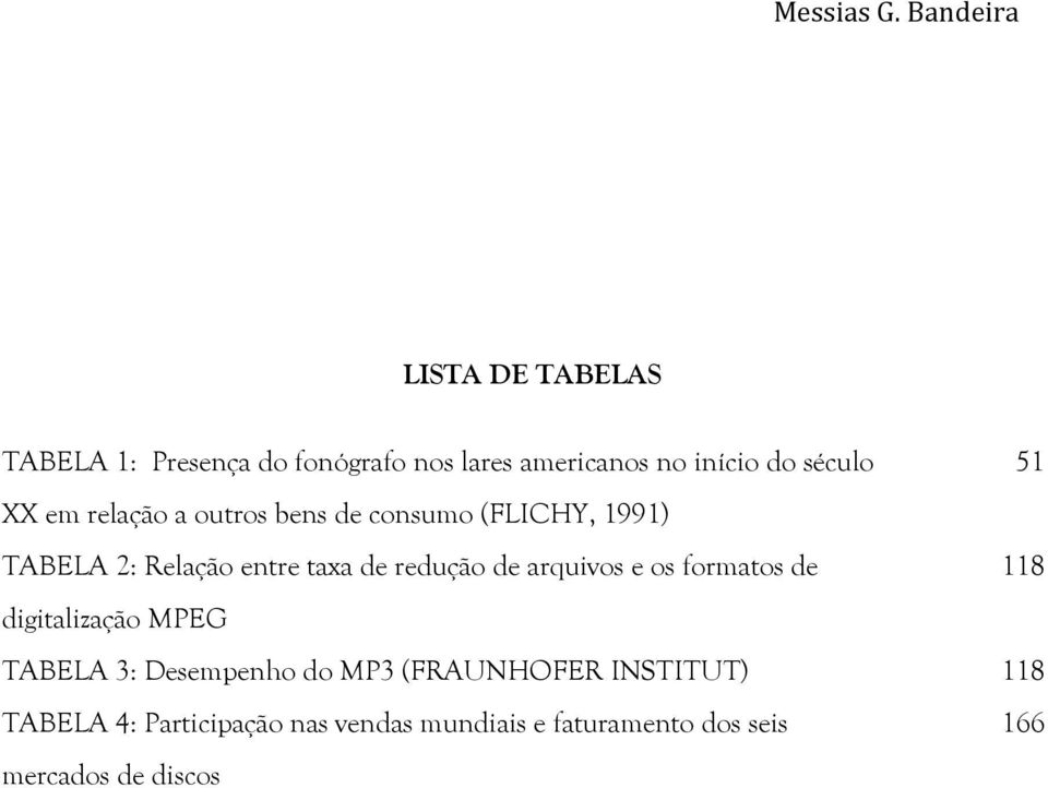 arquivos e os formatos de 118 digitalização MPEG TABELA 3: Desempenho do MP3 (FRAUNHOFER