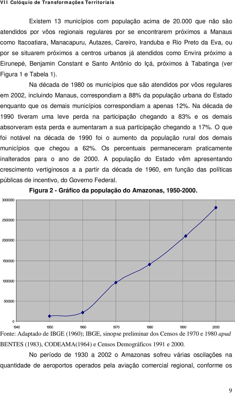 centros urbanos já atendidos como Envira próximo a Eirunepé, Benjamin Constant e Santo Antônio do Içá, próximos à Tabatinga (ver Figura 1 e Tabela 1).