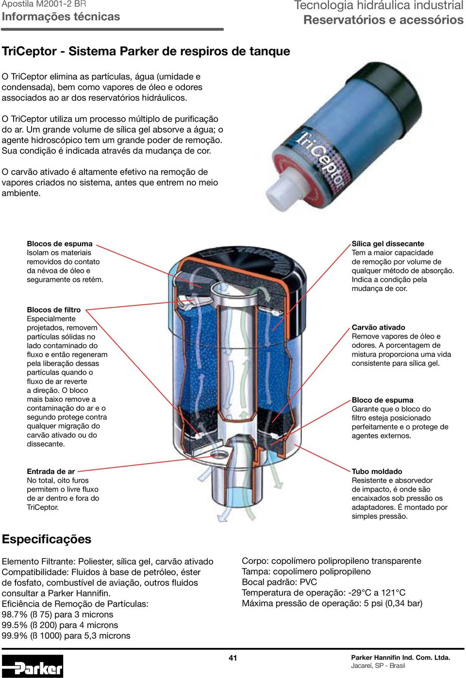 Sua condição é indicada através da mudança de cor. O carvão ativado é altamente efetivo na remoção de vapores criados no sistema, antes que entrem no meio ambiente.