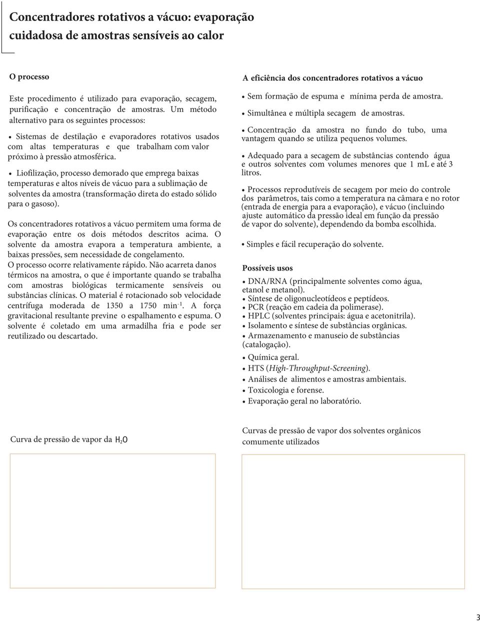 Liofilização, processo demorado que emprega baixas temperaturas e altos níveis de vácuo para a sublimação de solventes da amostra (transformação direta do estado sólido para o gasoso).