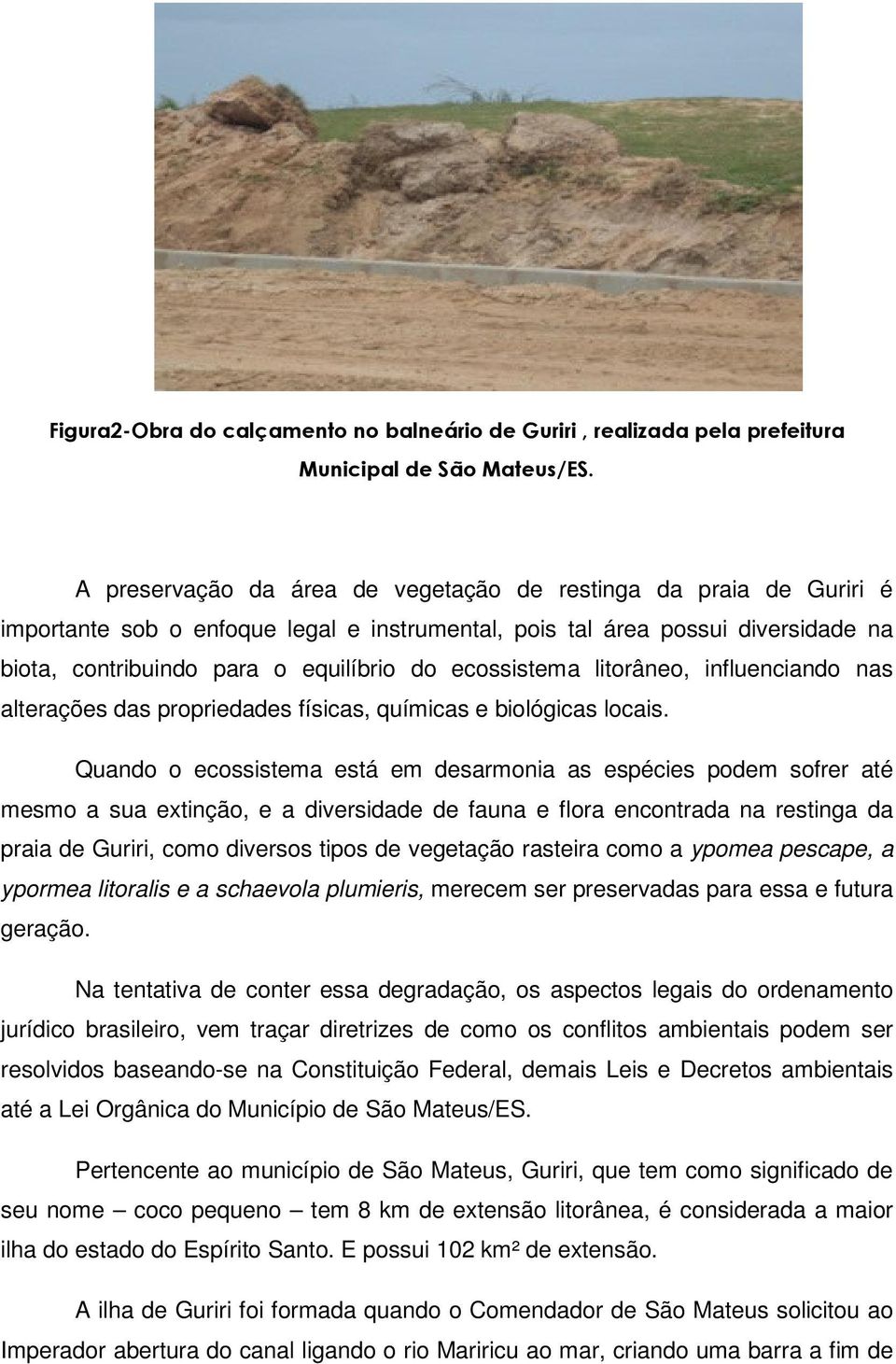 ecossistema litorâneo, influenciando nas alterações das propriedades físicas, químicas e biológicas locais.