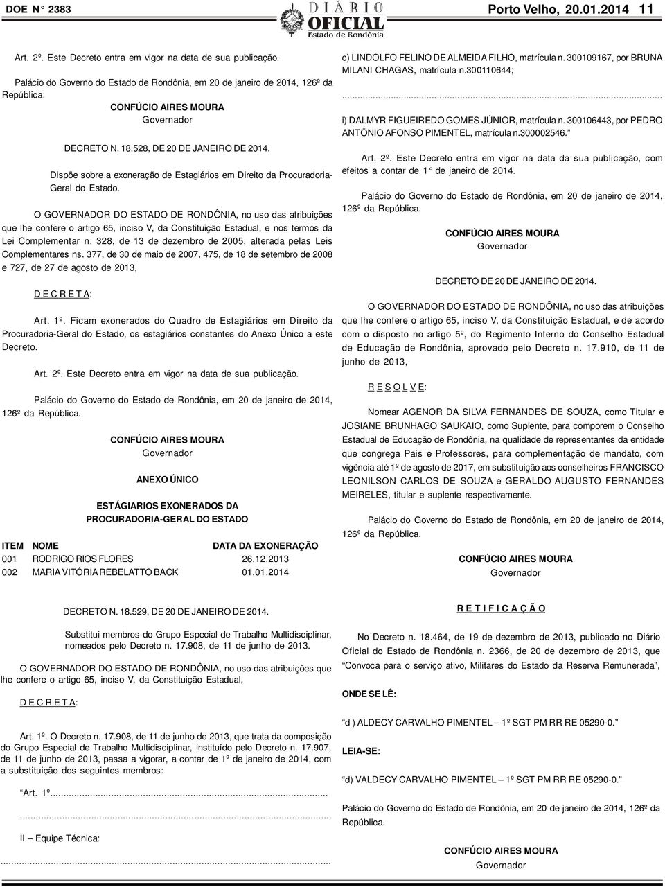 O GOVERNADOR DO ESTADO DE RONDÔNIA, no uso das atribuições que lhe confere o artigo 65, inciso V, da Constituição Estadual, e nos termos da Lei Complementar n.