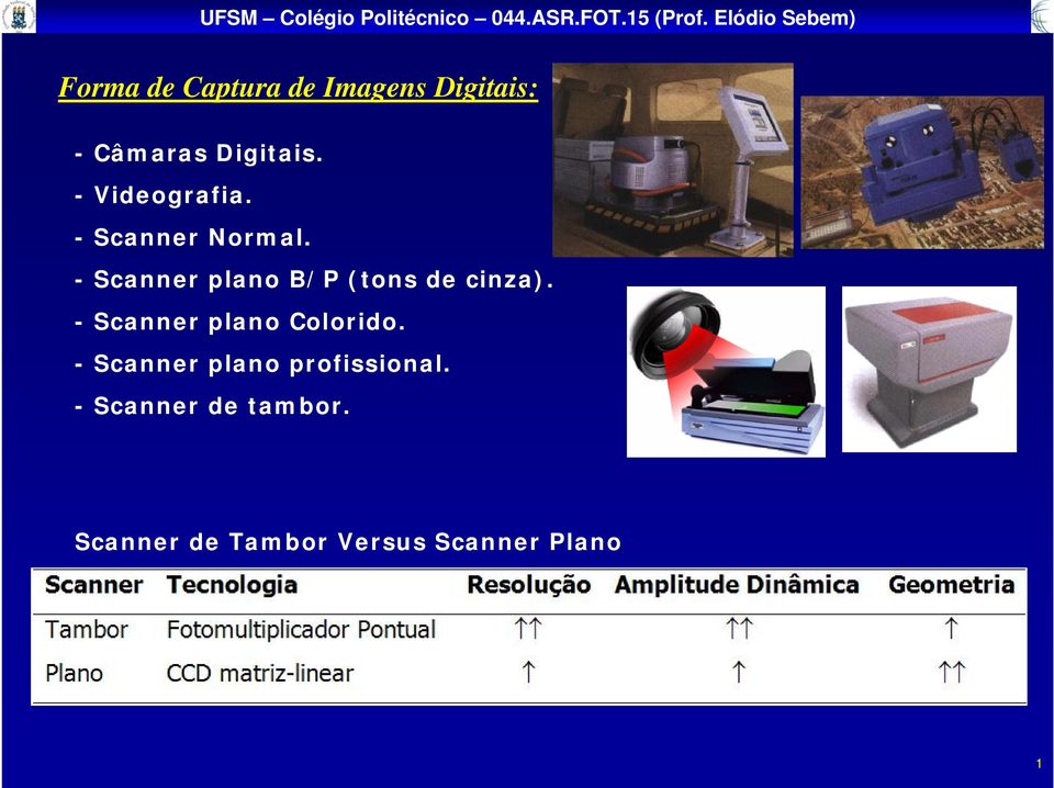 - Scanner plano B/P (tons de cinza).