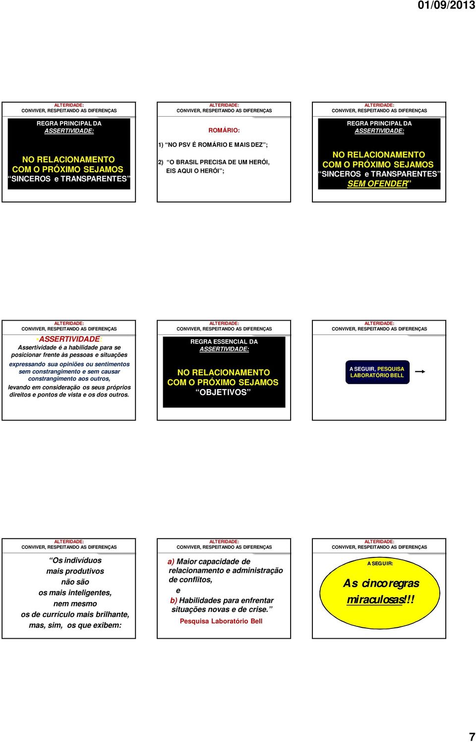 sem constrangimento e sem causar constrangimento aos outros, levando em consideração os seus próprios direitos e pontos de vista e os dos outros REGRA ESSENCIAL DA : NO RELACIONAMENTO COM O PRÓXIMO