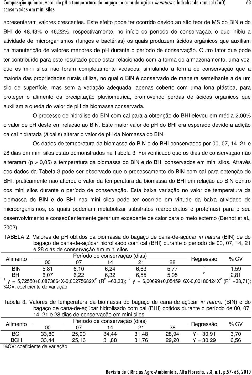 bactérias) os quais produzem ácidos orgânicos que auxiliam na manutenção de valores menores de ph durante o período de conservação.