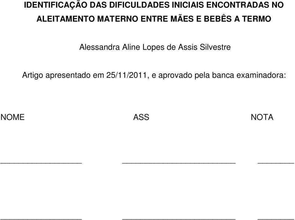 Alessandra Aline Lopes de Assis Silvestre Artigo