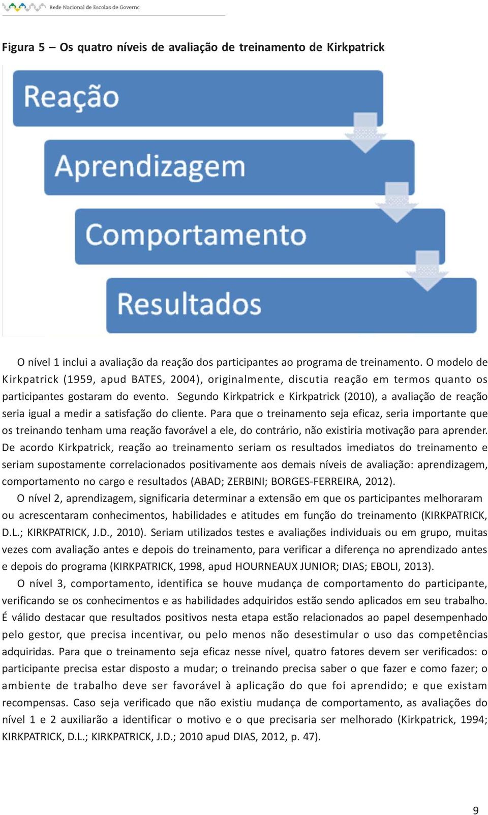 Segundo Kirkpatrick e Kirkpatrick (2010), a avaliação de reação seria igual a medir a satisfação do cliente.