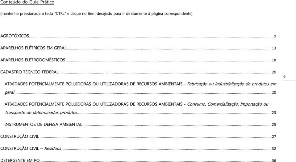 .. 13 geral ATIVIDADES POTENCIALMENTE POLUIDORAS OU UTILIZADORAS DE RECURSOS AMBIENTAIS Fabricação ou industrialização de produtos em... 18.