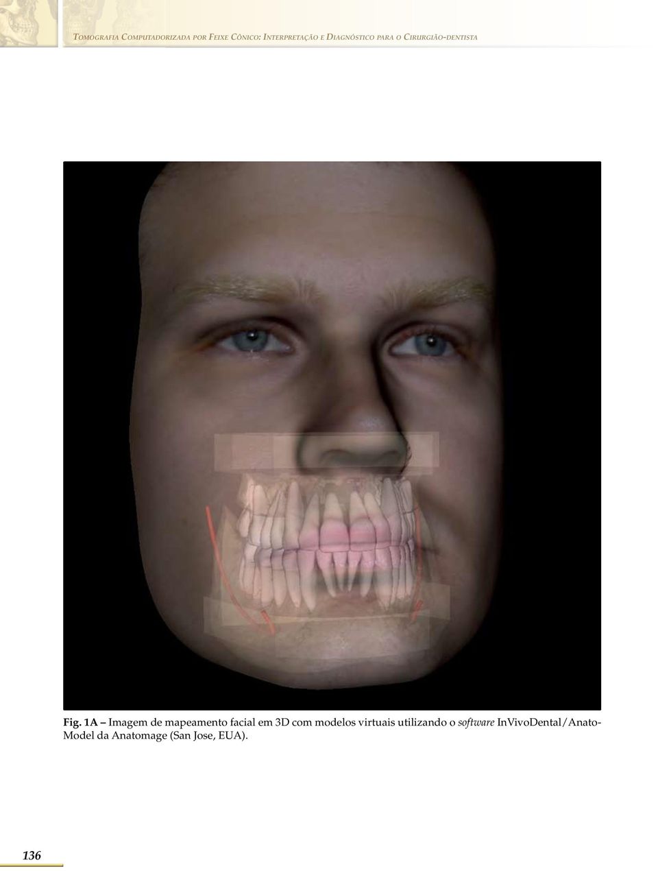 1A Imagem de mapeamento facial em 3D com modelos virtuais