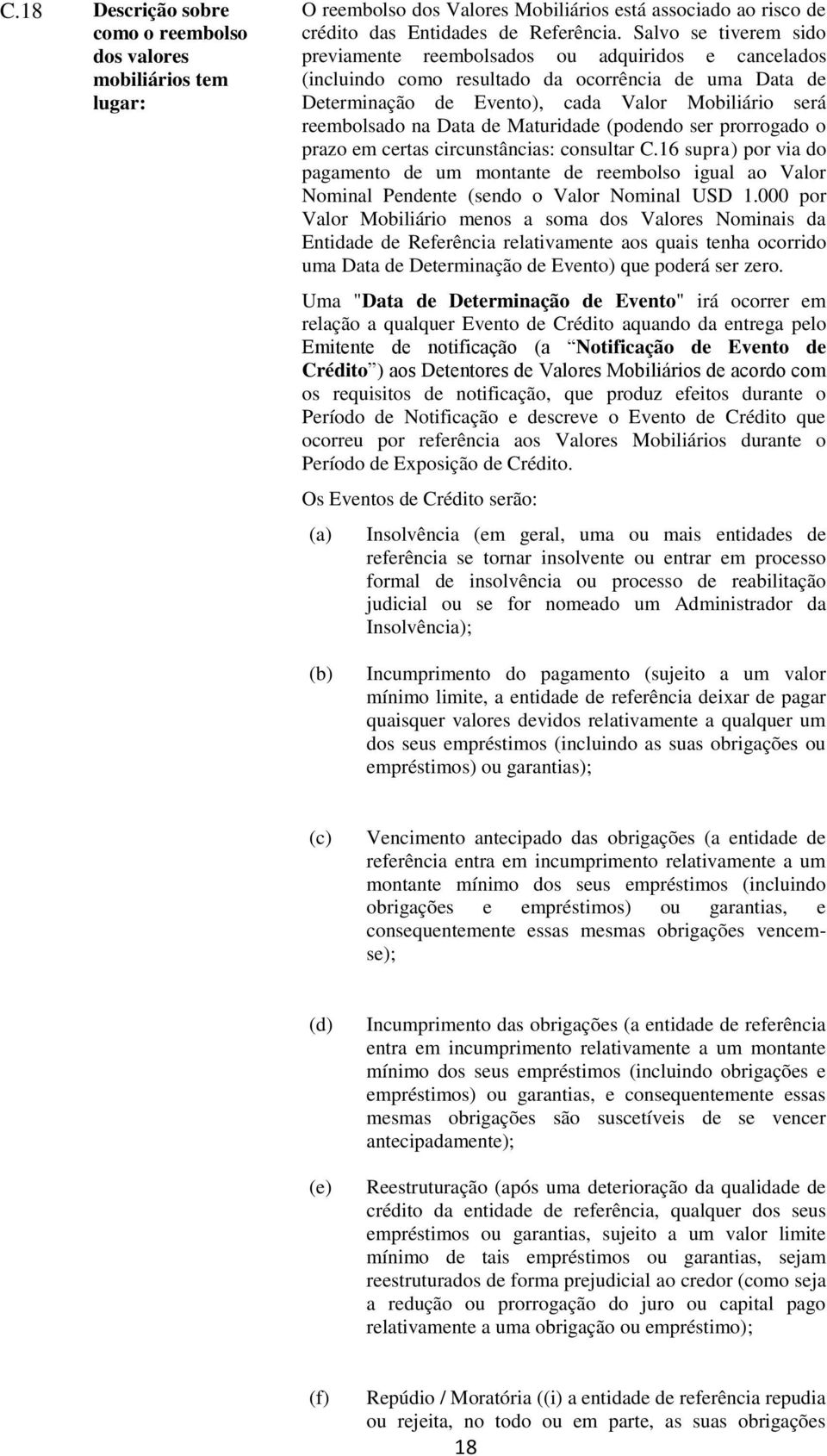 Data de Maturidade (podendo ser prorrogado o prazo em certas circunstâncias: consultar C.