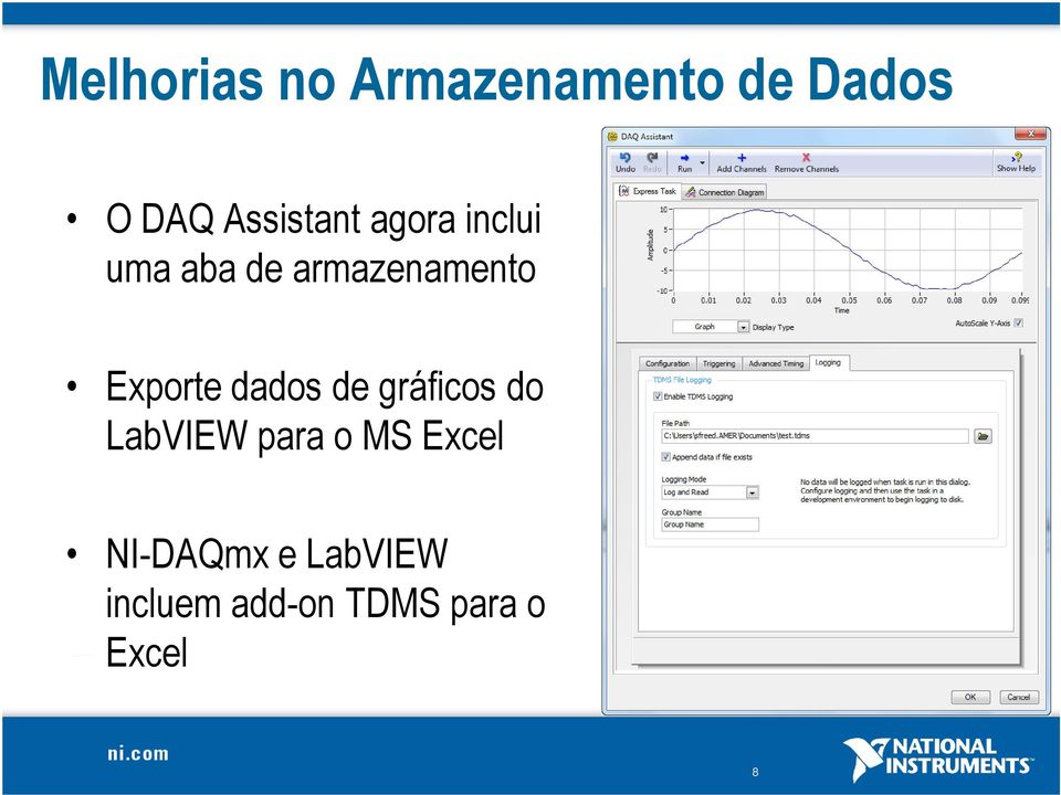 Exporte dados de gráficos do LabVIEW para o MS