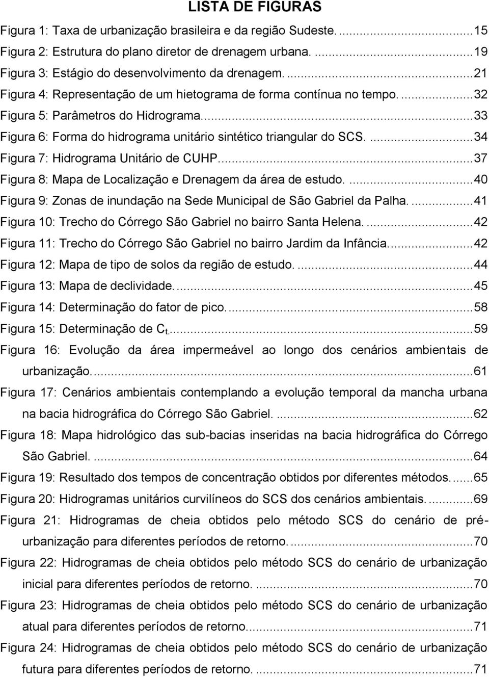 ... 34 Figura 7: Hidrograma Unitário de CUHP.... 37 Figura 8: Mapa de Localização e Drenagem da área de estudo.... 40 Figura 9: Zonas de inundação na Sede Municipal de São Gabriel da Palha.