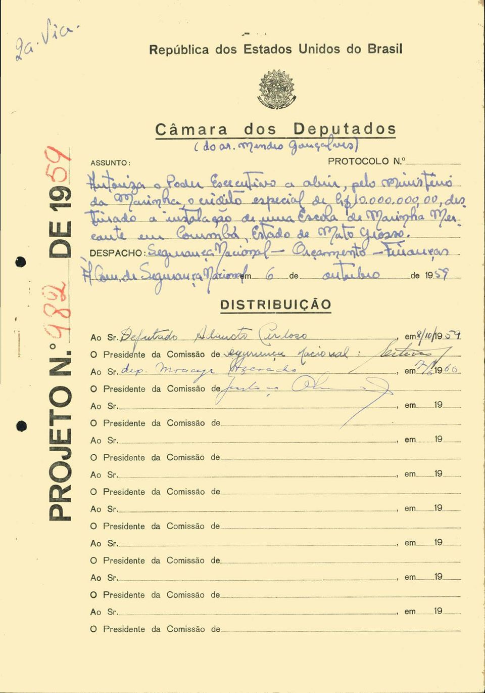 de. ~~ : 1.. O.de 19.':>'l - DISTRI BUiÇÃO Ao sr.f2e/~jl~~~-. _.... emo/'ºf9. ~~.. -.. Ao sr ~. ~r - --- ~._ -.=- L -. em?--..g.19.. tf.º-. O w ~ O ~ a.. O Presidente da Comissão de.... ::::... ~......:.... Ao Sr.