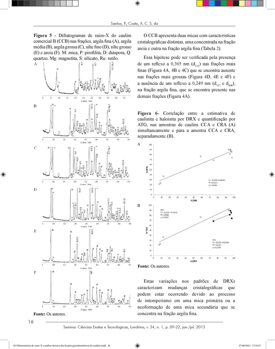 M: mica, P: pirofilita, D: diáspora, Q: quartzo, Mg: magnetita, S: silicato, Ru: rutilo.