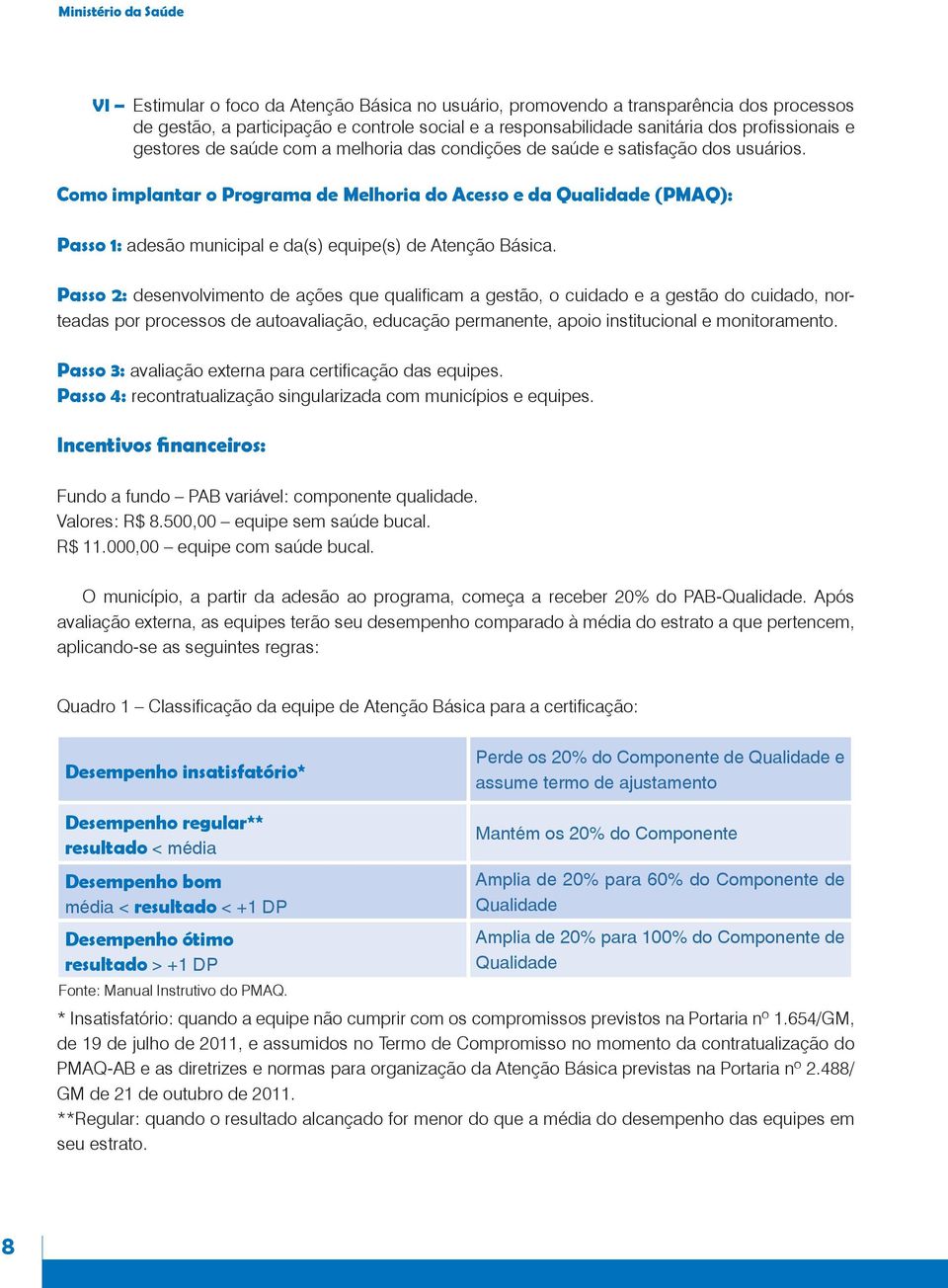 Como implantar o Programa de Melhoria do Acesso e da Qualidade (PMAQ): Passo 1: adesão municipal e da(s) equipe(s) de Atenção Básica.