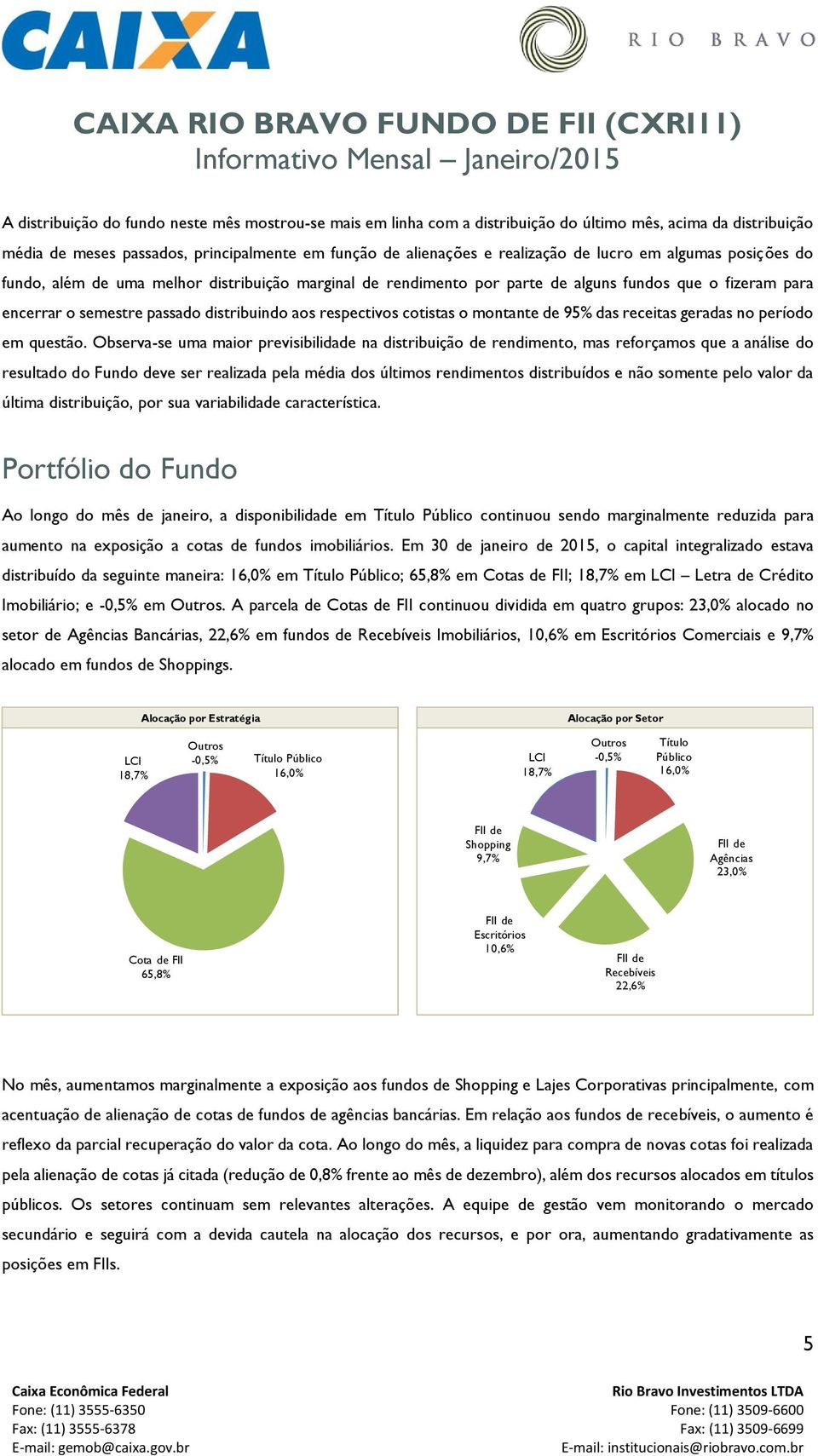 cotistas o montante de 95% das receitas geradas no período em questão.