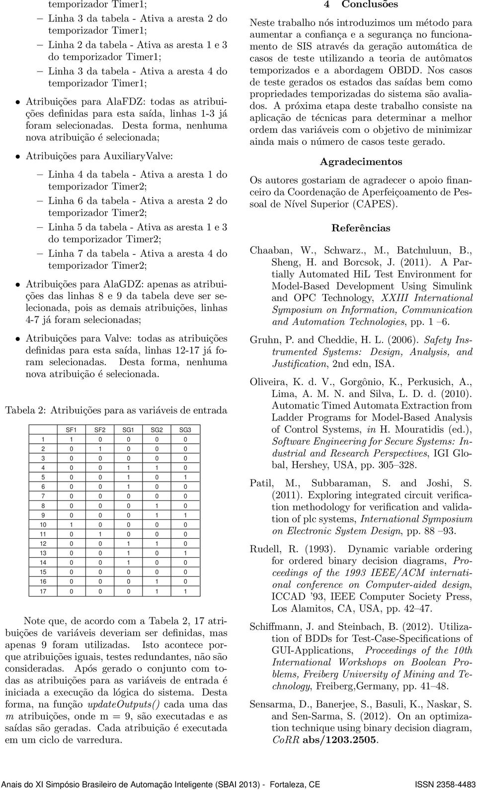 Desta forma, nenhuma nova atribuição é selecionada; tribuições para uxiliaryvalve: Linha 4 da tabela - tiva a aresta do temporizador Timer2; Linha 6 da tabela - tiva a aresta 2 do temporizador