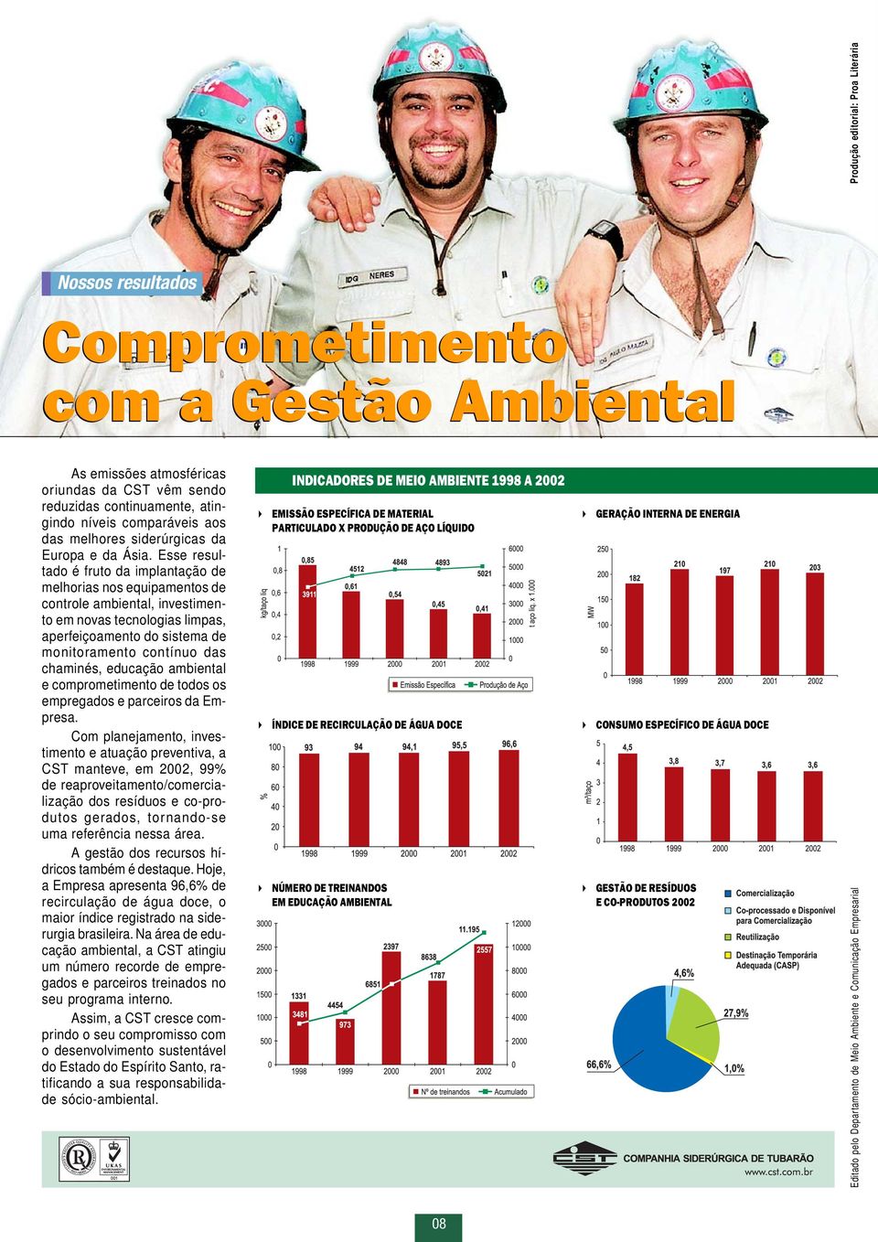 Esse resultado é fruto da implantação de melhorias nos equipamentos de controle ambiental, investimento em novas tecnologias limpas, aperfeiçoamento do sistema de monitoramento contínuo das chaminés,