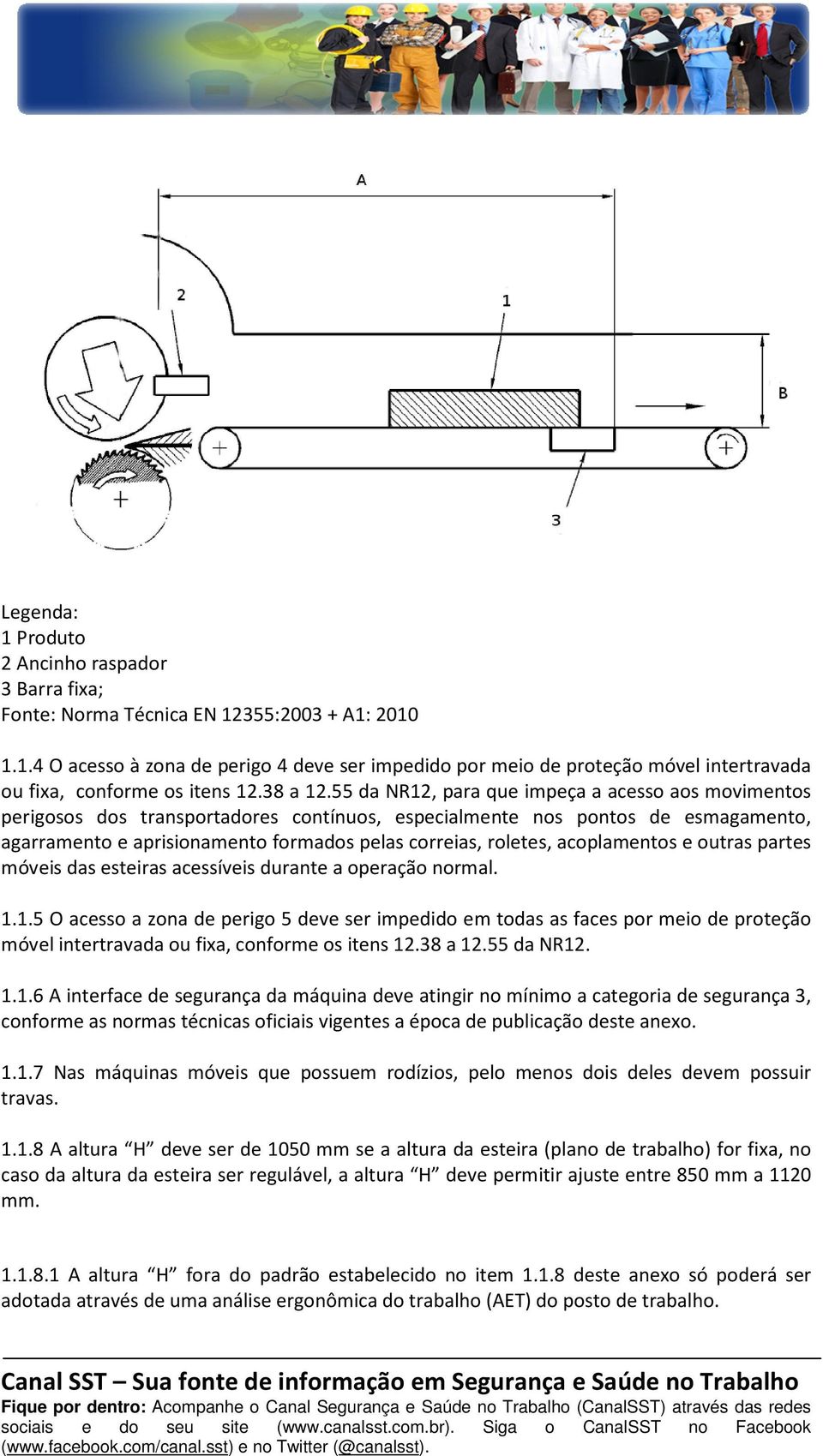 acoplamentos e outras partes móveis das esteiras acessíveis durante a operação normal. 1.