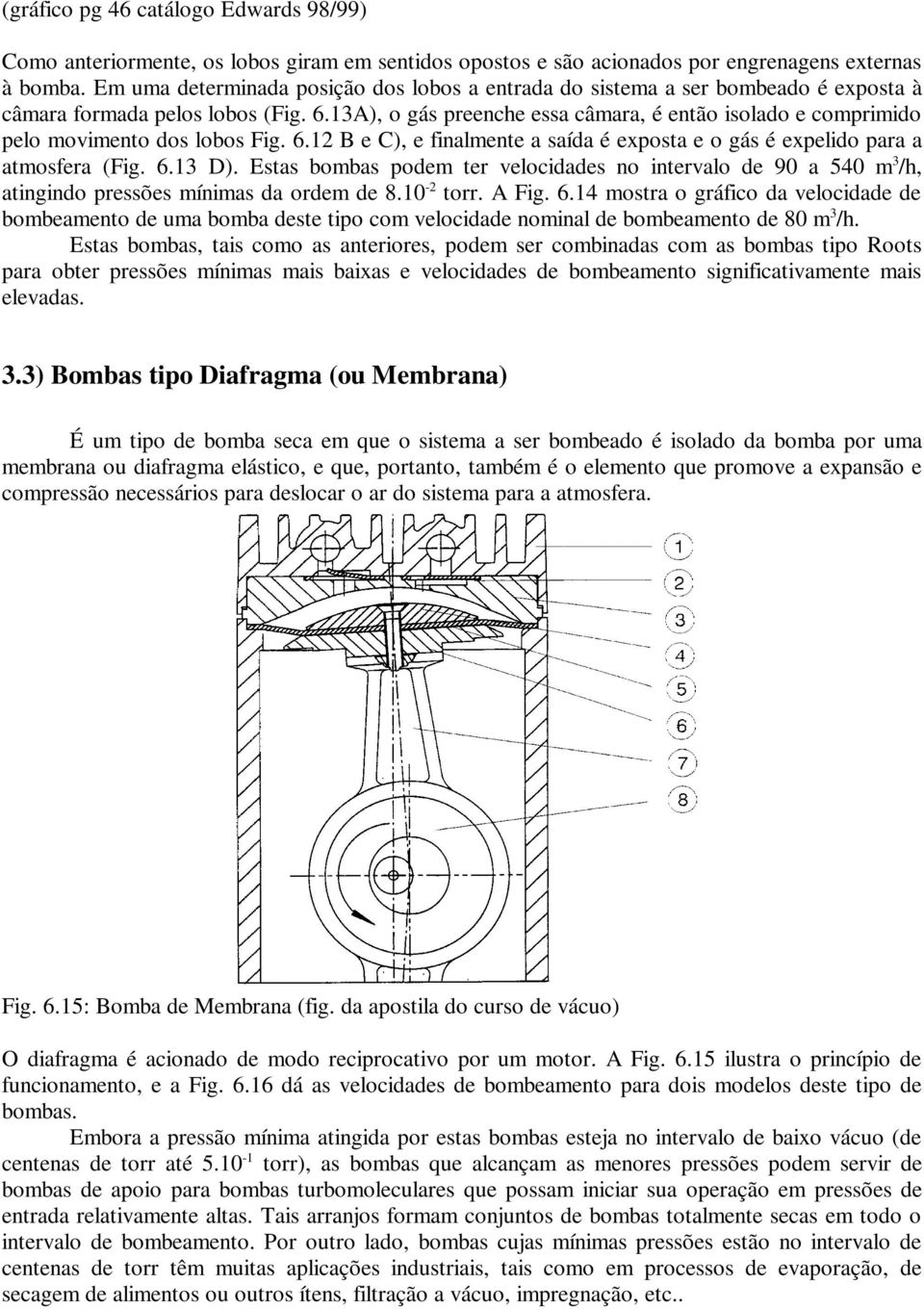 13A), o gás preenche essa câmara, é então isolado e comprimido pelo movimento dos lobos Fig. 6.12 B e C), e finalmente a saída é exposta e o gás é expelido para a atmosfera (Fig. 6.13 D).