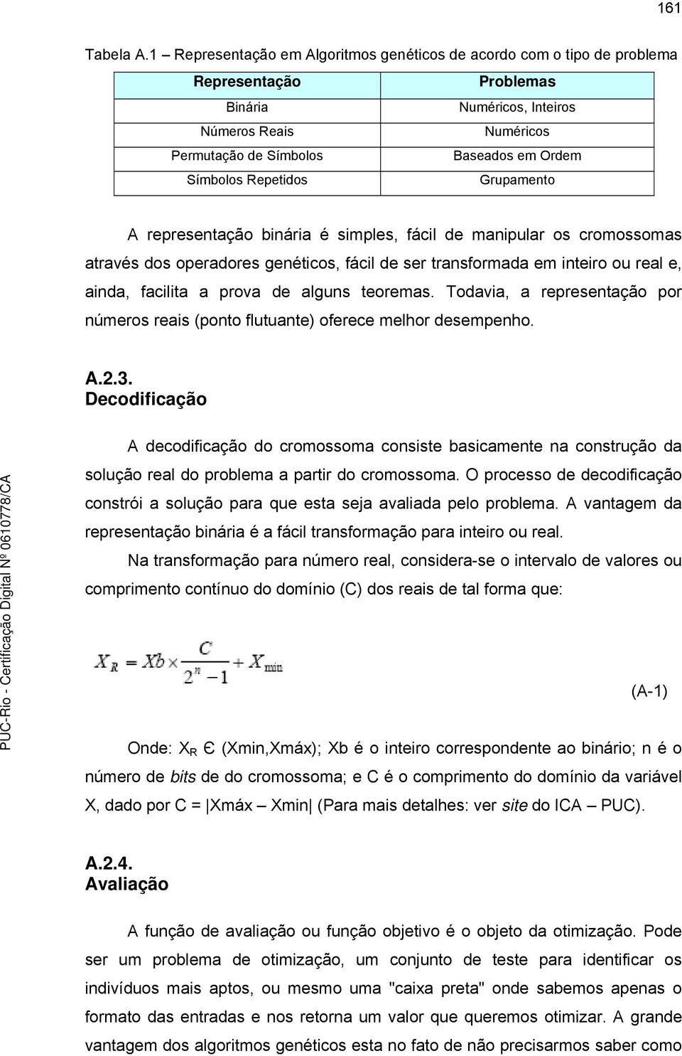 Repetidos Grupamento A representação binária é simples, fácil de manipular os cromossomas através dos operadores genéticos, fácil de ser transformada em inteiro ou real e, ainda, facilita a prova de