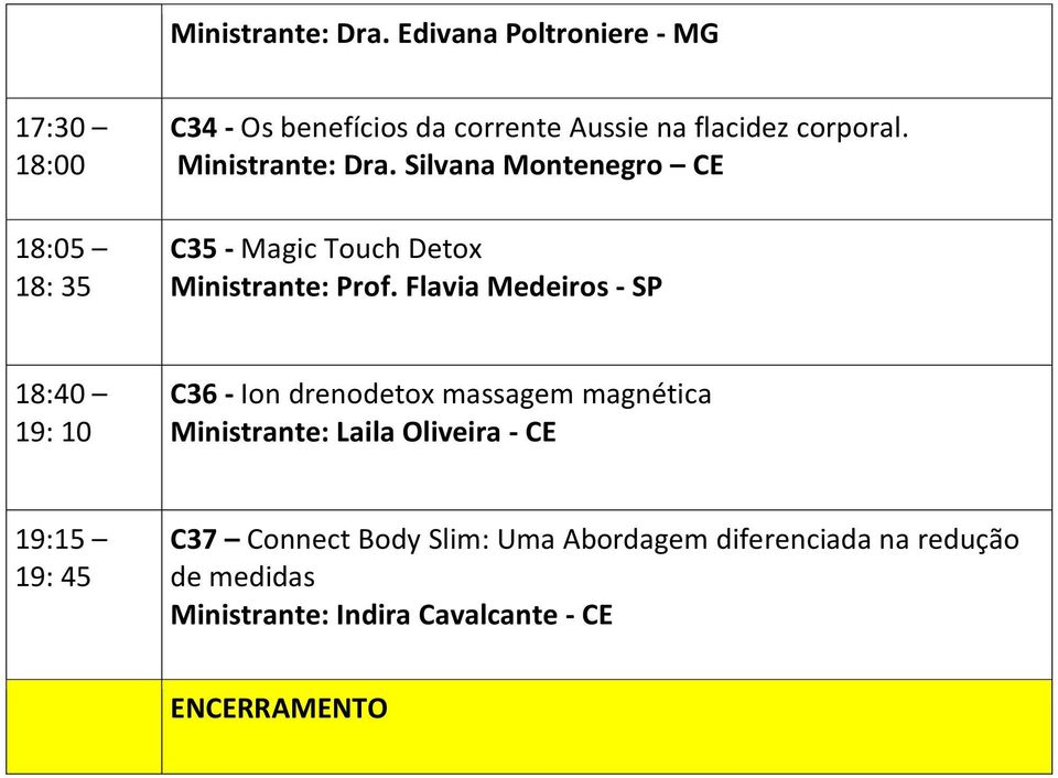 Silvana Montenegro CE C35 - Magic Touch Detox Ministrante: Prof.