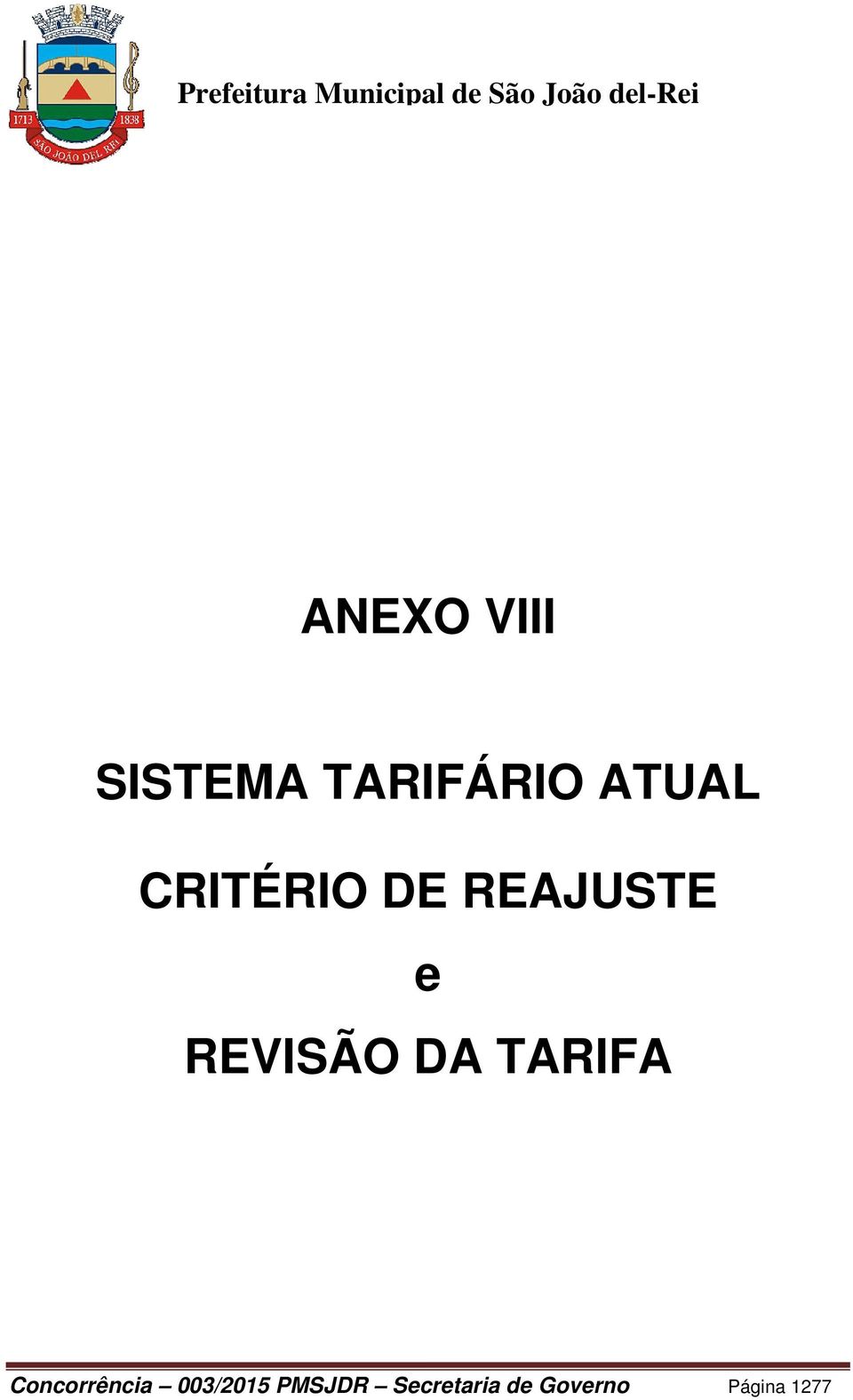 TARIFA Concorrência 003/2015